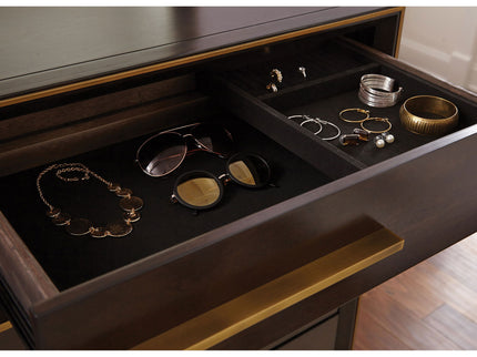 Prescott - 8 Drawer Dresser With Mirror - Smoked Peppercorn Brown