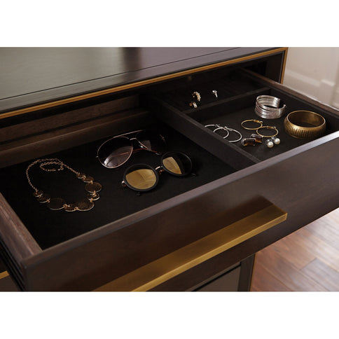 Prescott - 8 Drawer Dresser With Mirror - Smoked Peppercorn Brown