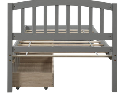 Platform Storage Bed Wood Bed Frame With Two Drawers And Headboard