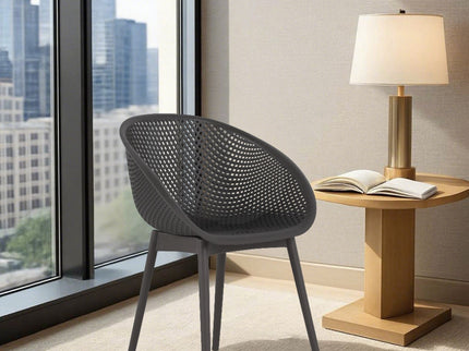 2 Piece Durable Single Chair With Hollow Out Design