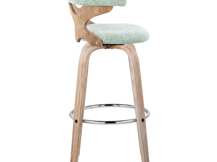 Gardenia - Contemporary Fixed Height Barstool With Swivel With Round Footrest (Set of 2)