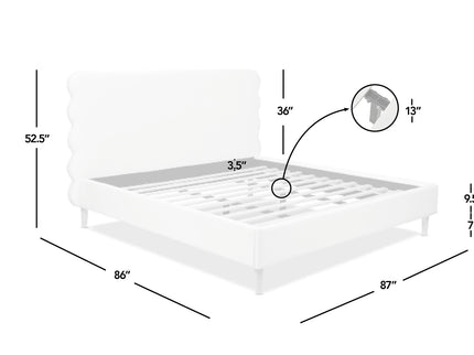 Stockholm - Modern Wavy Headboard Platform Bed