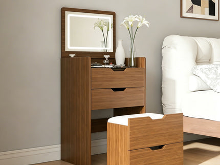 Vanity Desk With Lighted Mirror & Stool