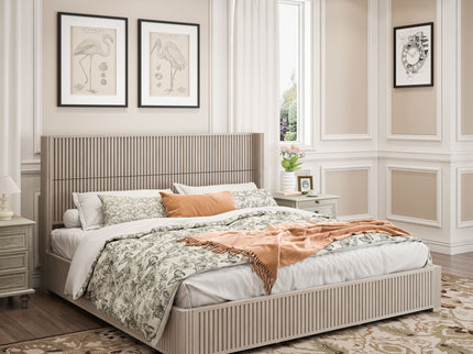 Platform Bed Frame With Headboard, Floor Standing Design