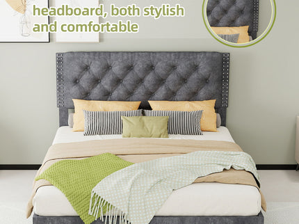 Upholstered Bed With Tufted Headboard