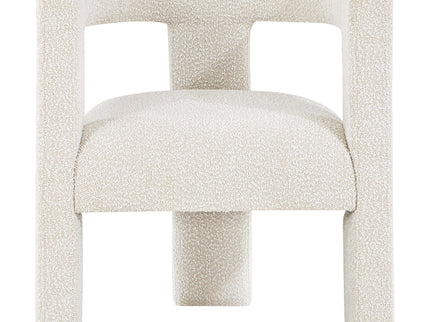 Verda - Upholstered Accent Side Chair In Soft With Rounded Open Back And 3 Leg Base - White