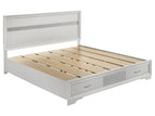 White / 4 Pc. Bed, Nightstand, Dresser, Mirror / King