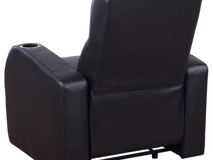Upholstered Recliner With Cup Holder Comfort Lounge Chair - Black