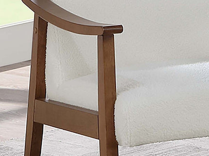 Upholstered Accent Chair With Frame Low Profile Seating For Living Room - White