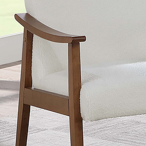 Upholstered Accent Chair With Frame Low Profile Seating For Living Room - White