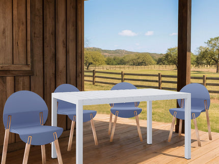 4 Piece Set Of Single Chairs With Long Table