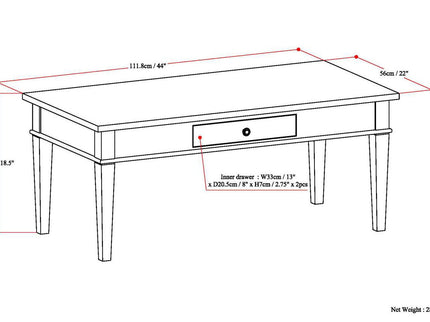 Carlton - Coffee Table - Dark Tobacco Brown