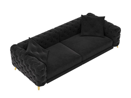 3 In 1 Convertible Sleeper, Deep Seat Pull Out Sofa Bed, Button Tufted