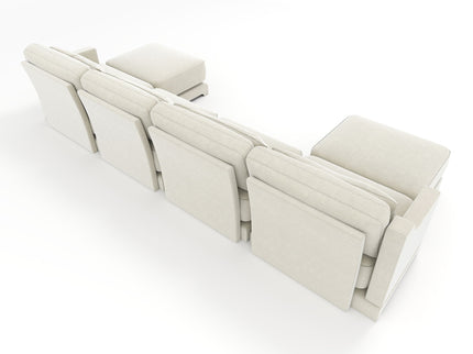 Stylish Sofa With Ottoman And Lumbar Pillows, Ergonomic Design