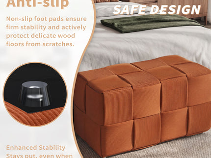 Modern Ottoman Foot Rest With Woven Design