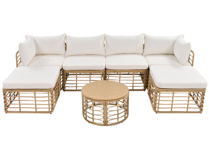 Outdoor Patio Furniture, All-Weather Rattan Sectional Sofa Set With Thick Cushions And Pillows, Freely Combined Conversation Sets For Garden, Backyard, Balcony
