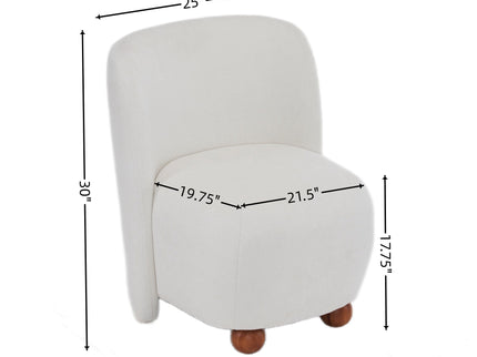 Modern Low Back Accent Upholstered Armless Living Room Chairs, Round Feet
