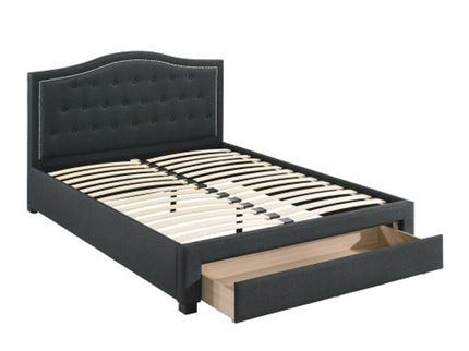 Modern Button Tufted Arch Headboard Bed With Storage Footboard
