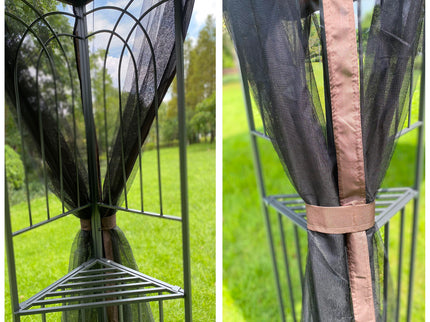 Patio Gazebo Tent With Ventilated Double Roof And Mosquito Net
