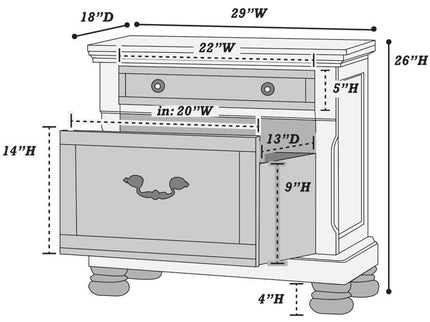 3 Piece Bedroom Set, Bed With 2 Nightstands