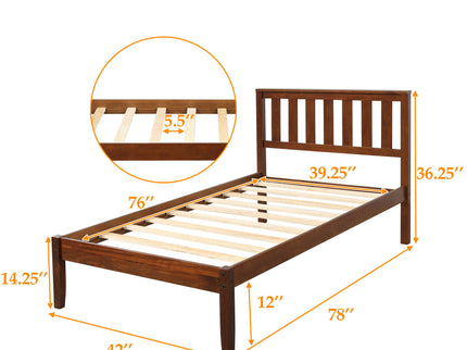 Platform Bed With Headboard, Footboard, Slat Support
