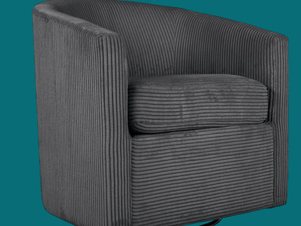 Swivel Accent Chair With U Backrest, Plush Cushion Living Room Furniture