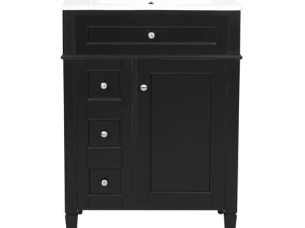 Bathroom Vanity With Top Sink, Storage Cabinet With 2 Drawers And Tip-Out Drawer