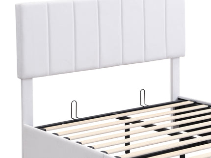 Elegant Upholstered Platform Bed With Hydraulic Storage System