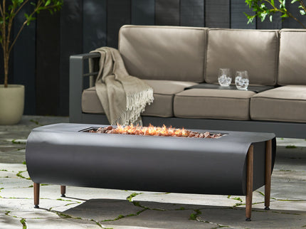 Vernon - Rectangle Fire Pit 50, 000 Btu - Dark Gray