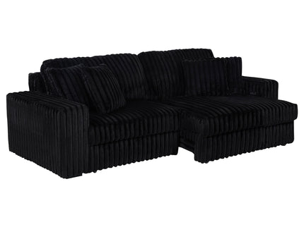 Clifford - Upholstered Dual Power Chaise Sofa - Black