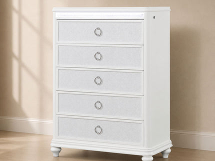 Abigale - 5 Drawer Chest With LED Lighting - White