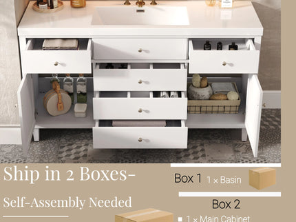 Modern Bathroom Vanity With Sink, Soft Close Drawers