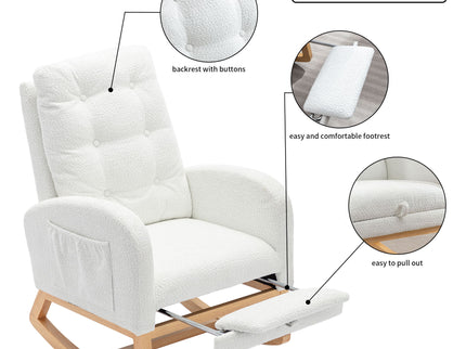 Accent Rocking Chair With Footrest, High Back