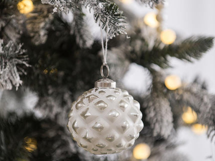 Christmas Ball Ornaments, Decorative Hanging Ball Christmas Tree Ornaments, For Holiday Party Decorations (Set of 12) - White