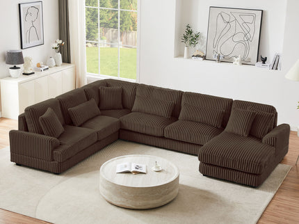 Oversized Sectional Sofa U - Shaped Sofa Couch Modern Sofa Upholstered In Soft With A Chaise Lounge For Living Room