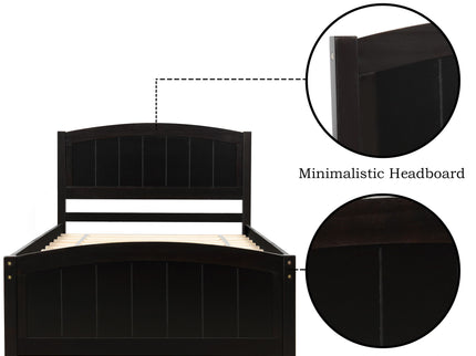 Platform Bed & Headboard, Footboard And Wood Slat Support