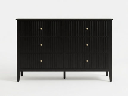 Modern 6 Drawer Fluted Dresser