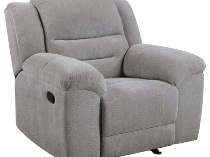 Sebring - Upholstered Glider Recliner Chair With Manual Recline And Smooth Gliding Motion - Gray