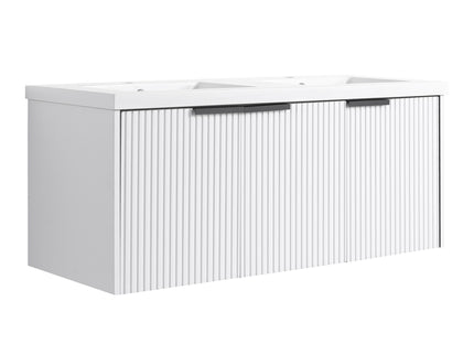 Contemporary Wall Mounted Bathroom Vanity With Resin Double Sink