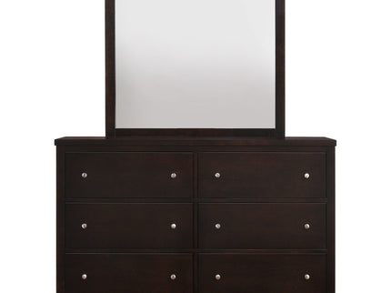 Lakewood - 6 Drawer Dresser With Mirror - Cappuccino