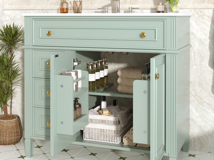 Bathroom Vanity With Sink, 3 Drawers & 2 Doors