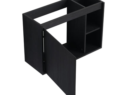 28" Wall Mounted Bathroom Vanity With Sink & Soft Close Door - Black Chestnut