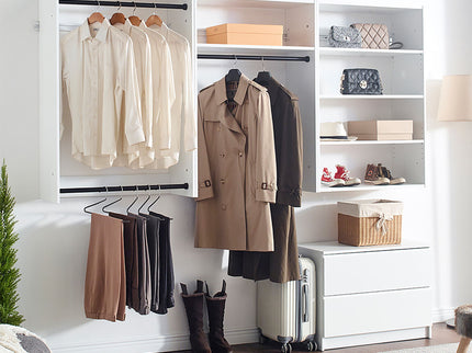 Devi - Wall Mounted Wood Closet System With Modular Design And Ample Storage