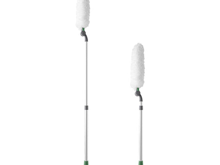 Long Handle Duster With Extension Bar, Home Dust Collector - White