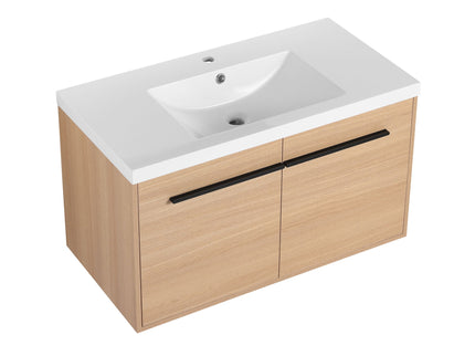 Bathroom Vanity Set With Resin Countertop Sink, 2 Doors