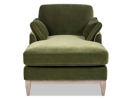 Pasadena - Modern Farmhouse Chaise Lounge Chair - Olive Green