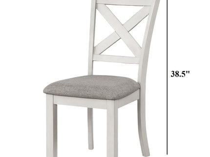 Dining Chairs With Cross Back, Cushion Seat (Set of 2) - White