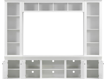TV Stand With Hutch, Large Entertainment Center With Adjustable Shelves