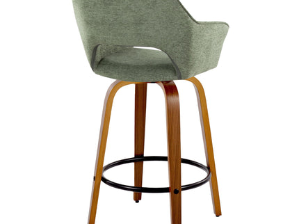 Mustang - Contemporary Fixed Height Counter Stool With Swivel With Round Footrest (Set of 2)