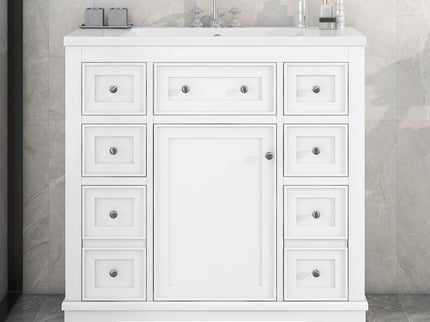 Modern Bathroom Vanity With Sink Combo, 6 Drawers And 1 Cabinet